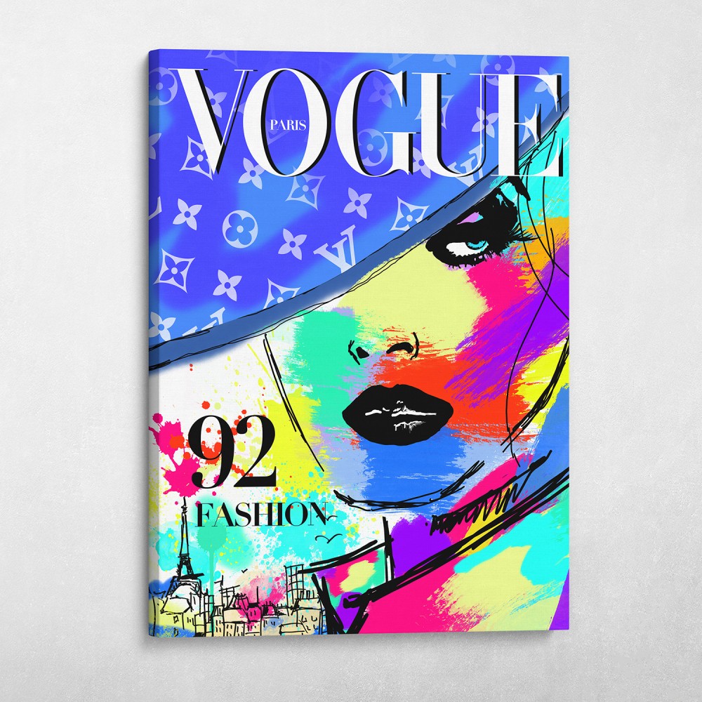 Vogue Cover Paris France Pop Art Fashion Glam Wall Art | Canvas